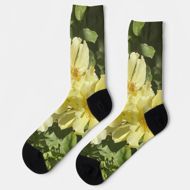 Chaussette Fleurs botaniques jaunes (Gauche)