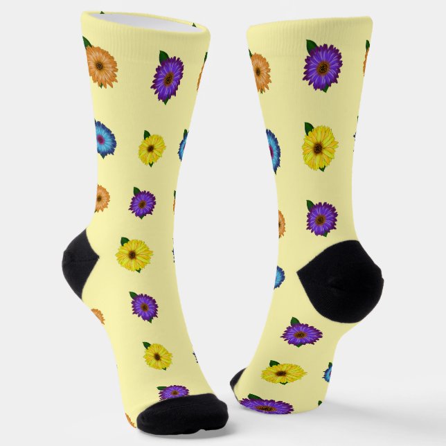 Chaussette Fleurs Colorées  (Angulaire)