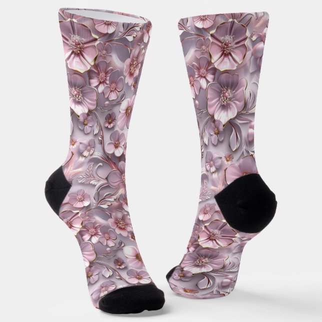 Chaussette Fleurs de cerises 3d sucrées (Angulaire)