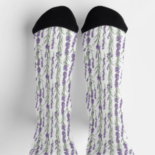 Chaussette Fleurs de lavande à l'aquarelle