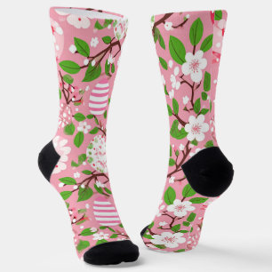 Chaussette Fleurs et oeufs
