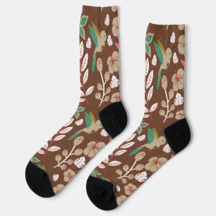 Chaussette Fleurs motifs florales sans soudure, feuilles, pap