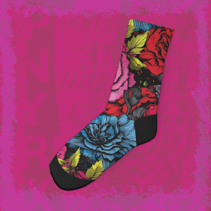Chaussette Fleurs Punk Audacieuses
