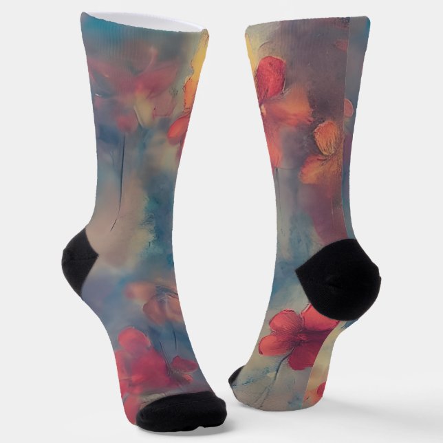 Chaussette Fleurs roses atténuées  (Angulaire)