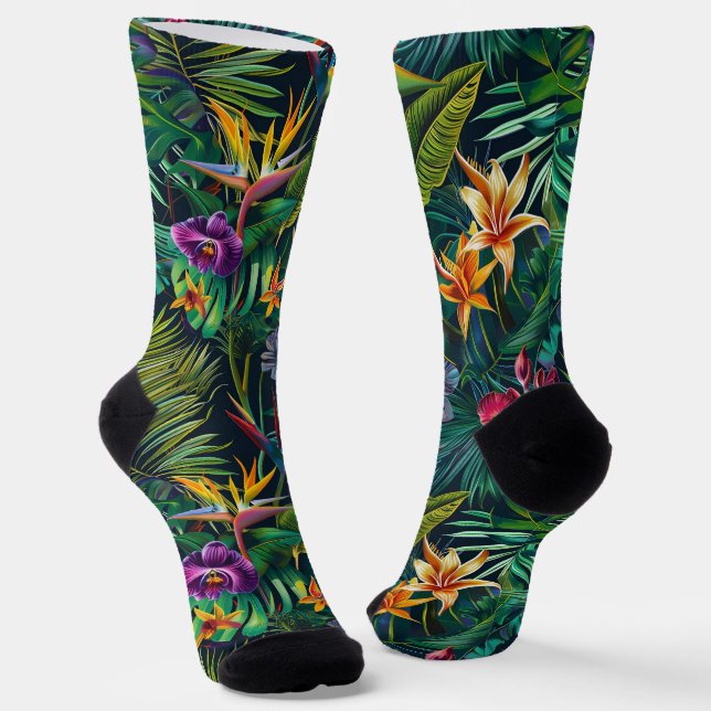 Chaussette Fleurs tropicales (Angulaire)