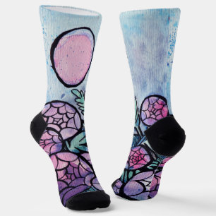 Chaussette Fleurs violettes