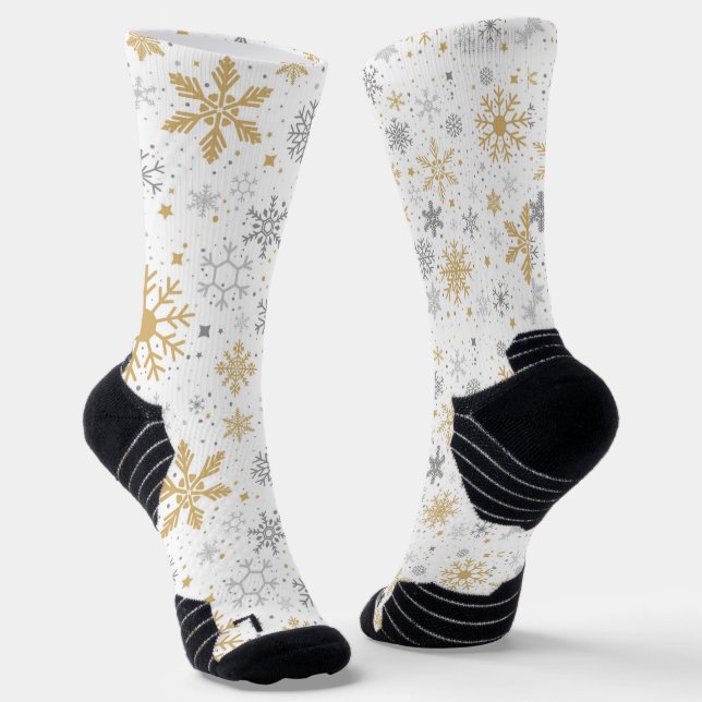 Chaussette Flocon De Neige Et Cercle Motif Sans Voile (Angulaire)