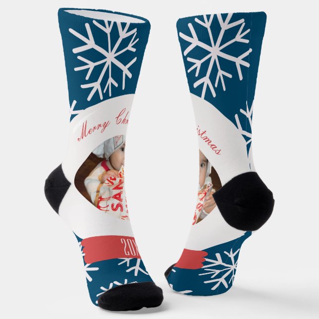 Chaussette Flocons de neige de boule à neige de Noël  Photo (Angulaire)