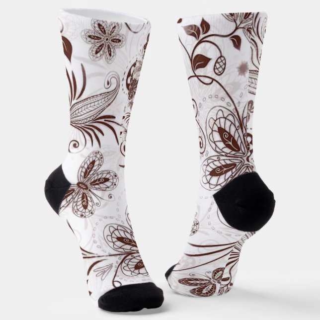 Chaussette Floral coloré Motif sans joint (Angulaire)
