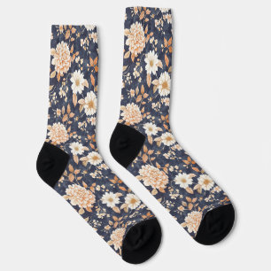 Chaussette Floral de crème marine d'automne