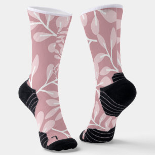 CHAUSSETTE FLORAL ROSE