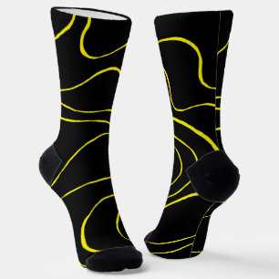 Chaussette Flux et reflux 2 en noir et jaune