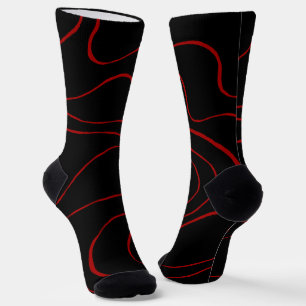 Chaussette Flux et reflux 2 en rouge et noir