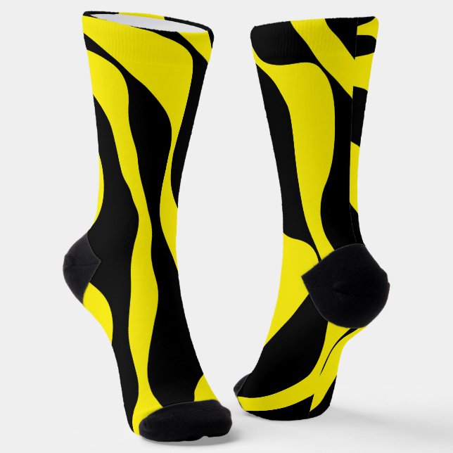 Chaussette Flux et reflux 4 en noir et jaune (Angulaire)