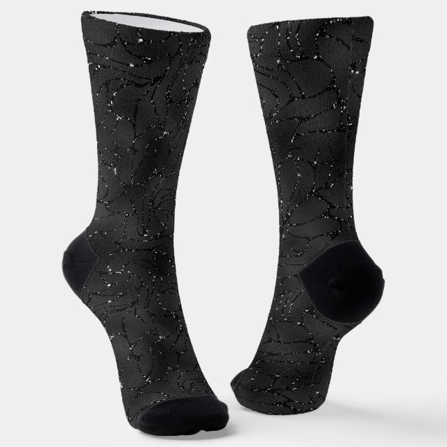 Chaussette Fond de glamour monochromatique noir de luxe (Angulaire)