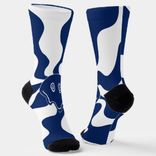 Chaussette Fonte de sourire en bleu et blanc