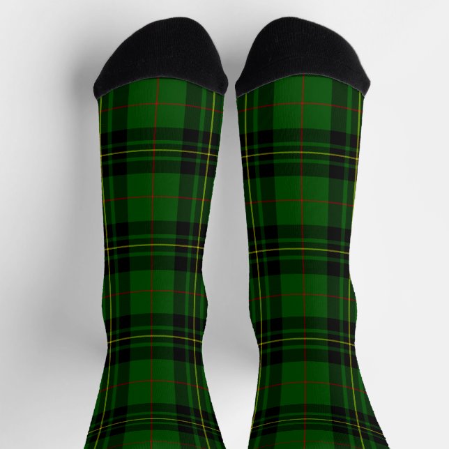 Chaussette Forbes tartan vert noir plaid (Haut)