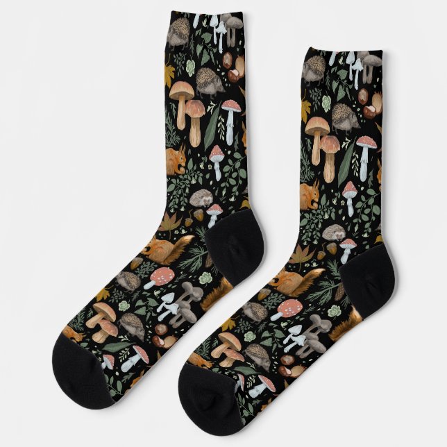 Chaussette Forêt d'automne confortable chaud (Gauche)