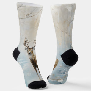Chaussette Forêt givre Cerf