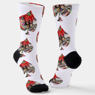 Chaussette Forme de carte de jeu de pique Las Vegas
