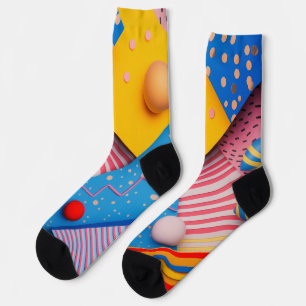 Chaussette Formes géométriques aux couleurs et formes vives