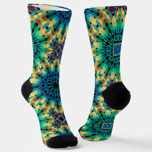 Chaussette Formes géométriques colorées kaléidoscopiques abst (Angulaire)