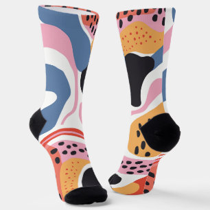 Chaussette Formes organiques abstraites colorées motif modern