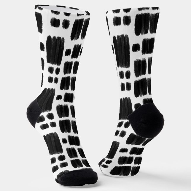 Chaussette Formes peintes en noir et blanc (Angulaire)