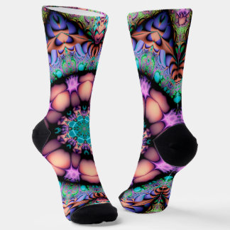 Chaussette Fractal Mandala Floral Psychedelic