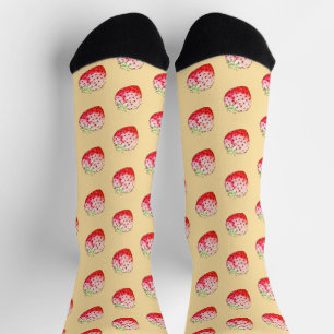 Chaussette fraise d'aquarelle jaune
