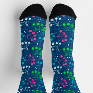 Chaussette Framboise multicolore simple motif rétro années 6