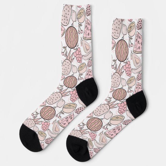 Chaussette Fruit motif transparent | motif de surface de frui (Gauche)