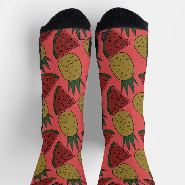 Chaussette Fruit motif transparent | motif de surface de frui (Haut)