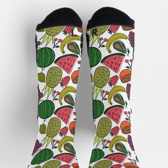 Chaussette Fruit motif transparent | motif de surface de frui (Haut)