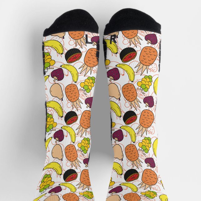 Chaussette Fruit motif transparent | motif de surface de frui (Haut)
