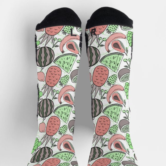 Chaussette Fruit motif transparent | motif de surface de frui (Haut)