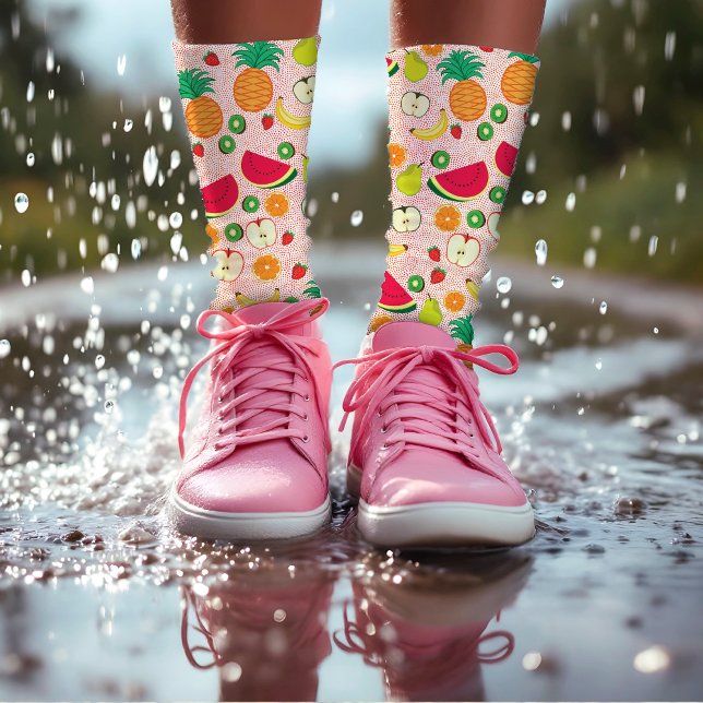 Chaussette Fruits colorés amusants Été Végétarien sain (Créateur téléchargé)
