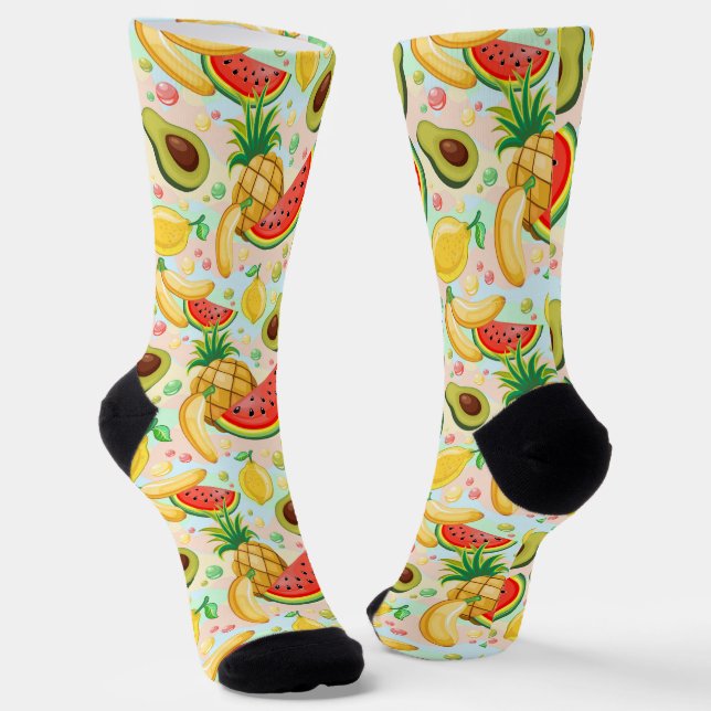 Chaussette Fruits d'été frais Motif (Angulaire)