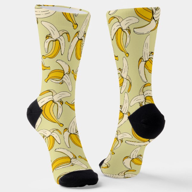 Chaussette Fruits tropicaux Imprimés Bananes estampillées (Angulaire)