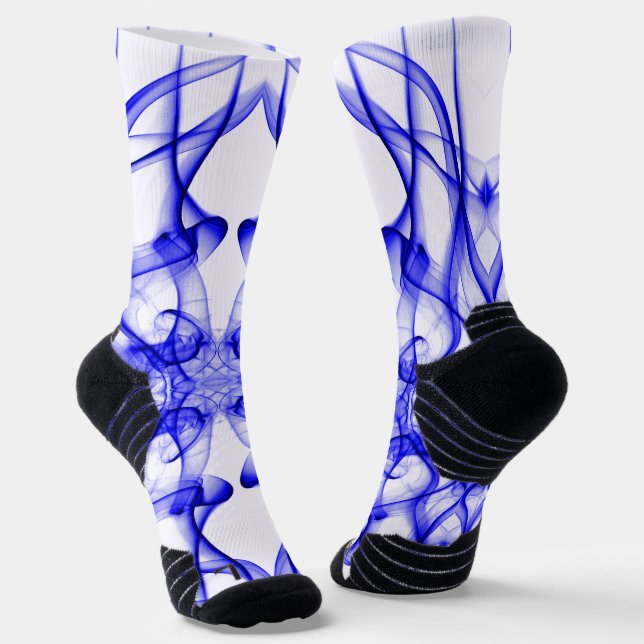 Chaussette Fumée bleue symétrique minimaliste blanc (Angulaire)