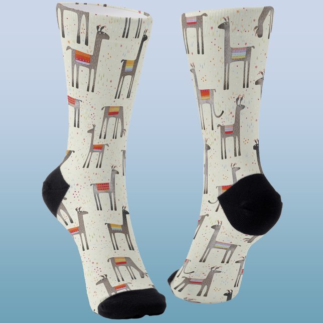 Chaussette Fun Llama Alpaca Motif (Llama alpaca pattern socks)