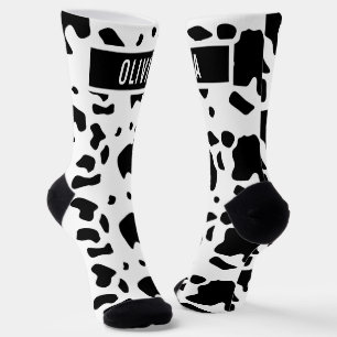 Chaussette Fun Nom personnalisé Holstein Cow Poster de animal