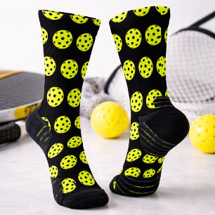 Chaussette Fun Pickleball Motif Jaune nouveauté