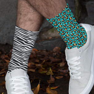Chaussette Funky 80s Leopard Zebra Pattern