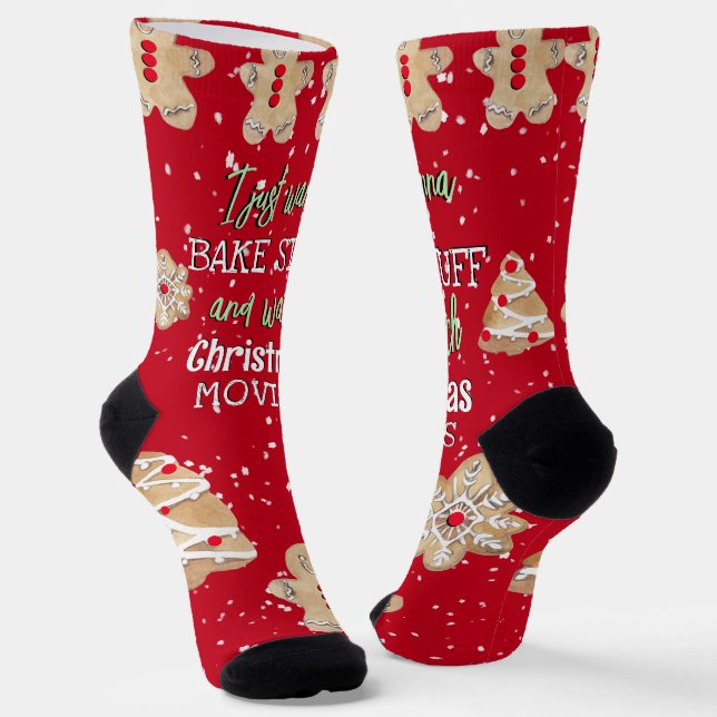 Chaussette Funky Bake & Watch Christmas Movies Red Green (Angulaire)