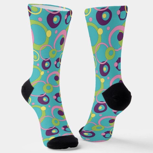 Chaussette Funky Blue Circles Houndstooth (Angulaire)