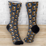 Chaussette Funky Custom Animaux Photo Chien Chat Motif Bleu<br><div class="desc">Présentant un accessoire hilarant et charmant qui est appelé à apporter un sourire à votre visage — les Funny Custom Pet Photo Circular Motif Crew Socks. Ces chaussettes délicieuses combinent votre amour pour les animaux de compagnie avec un design ludique et attrayant, créant une marque de mode unique et personnalisée....</div>