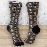 Funky Custom Animaux Photo Chien Chat Motif Bleu