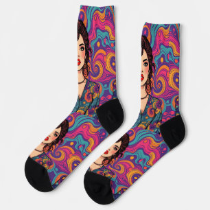 Chaussette Funky super coloré Brunette Beauté jeune
