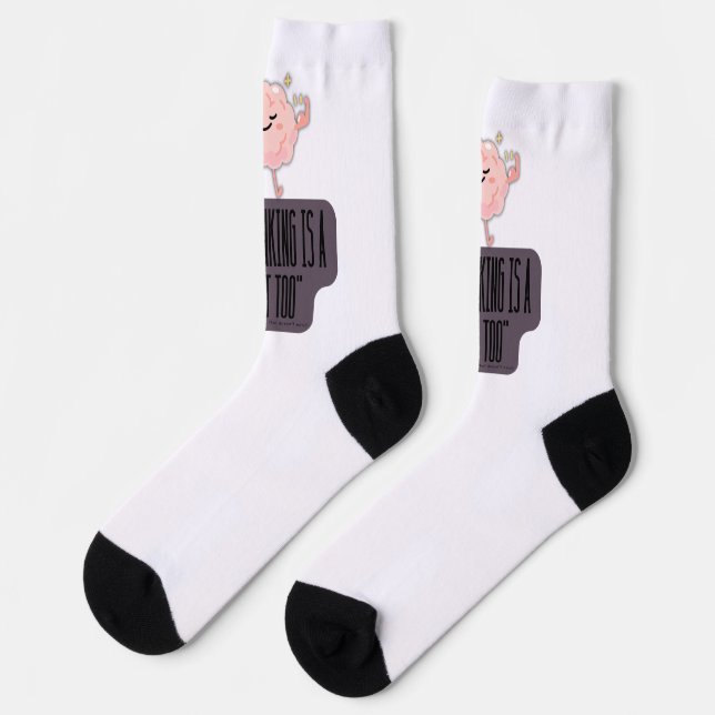 Chaussette Funny Brain Power Apparel for Overthinkers  (Gauche)
